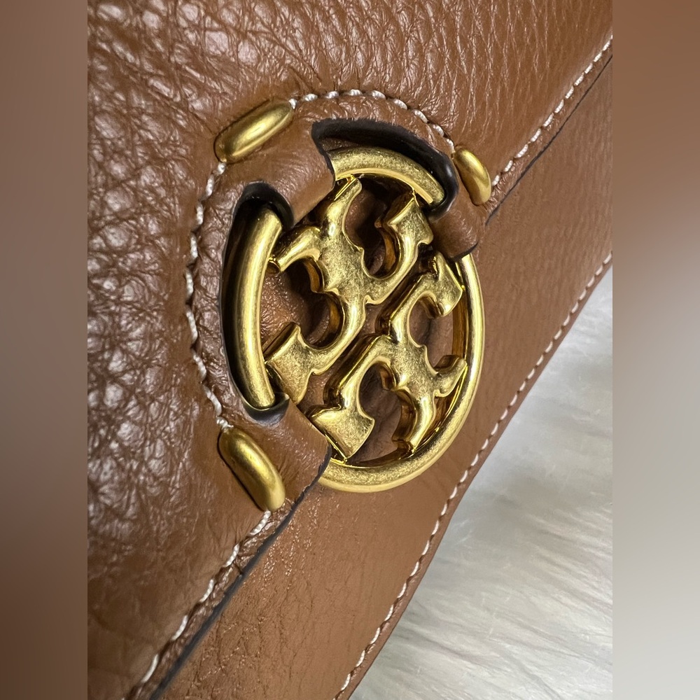 Tory Burch Light Umber Miller Flap Leather Shoulder Bag - Picture 4 of 14
